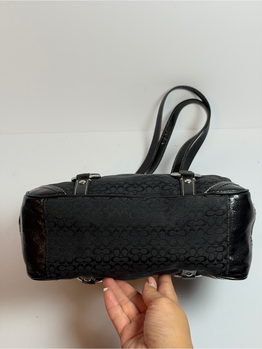 Coach Signature Gallery Black Jacquard Micro C Monogram Tote - Picture 9 of 13